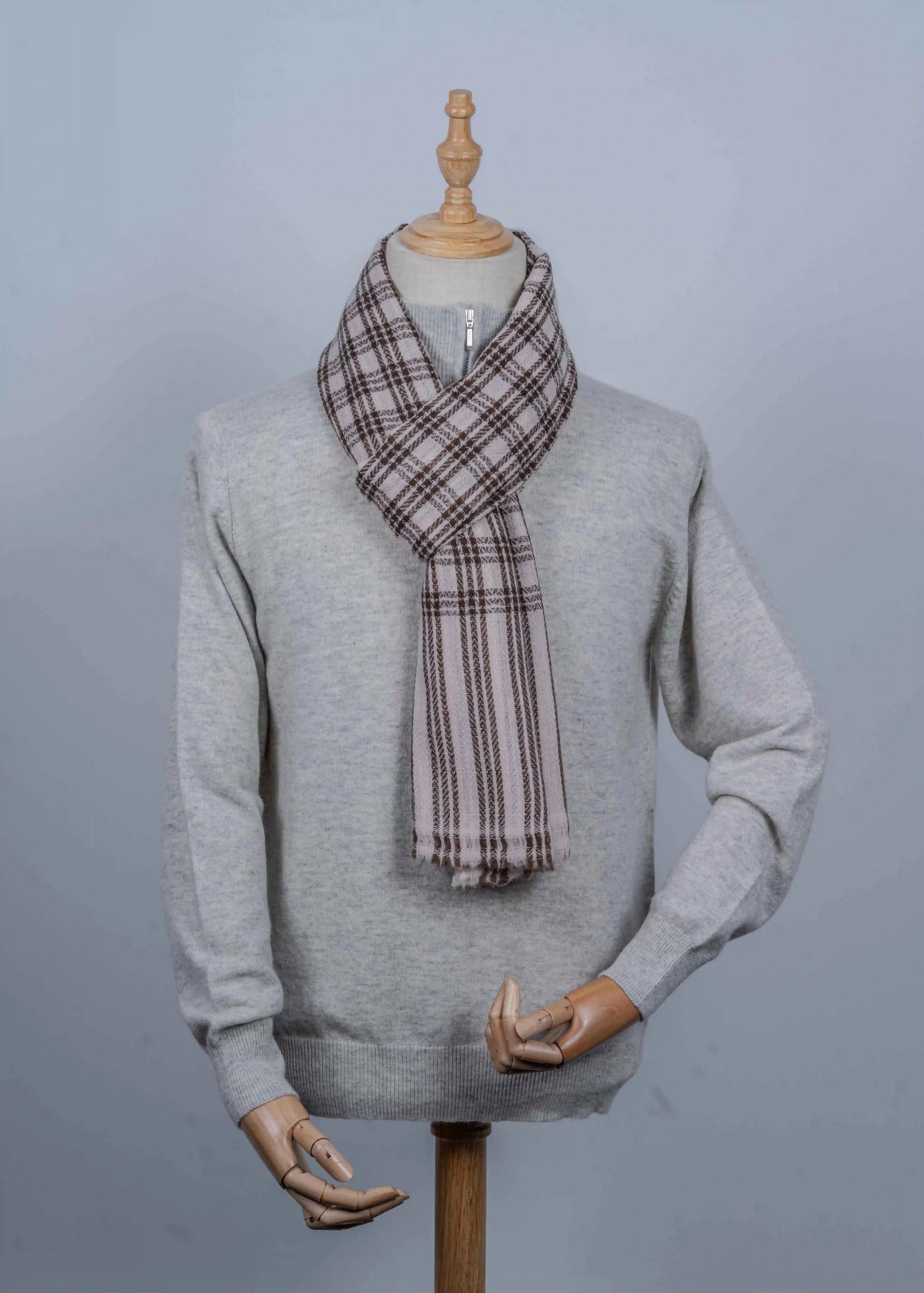 Cashmere Check Muffler Scarf