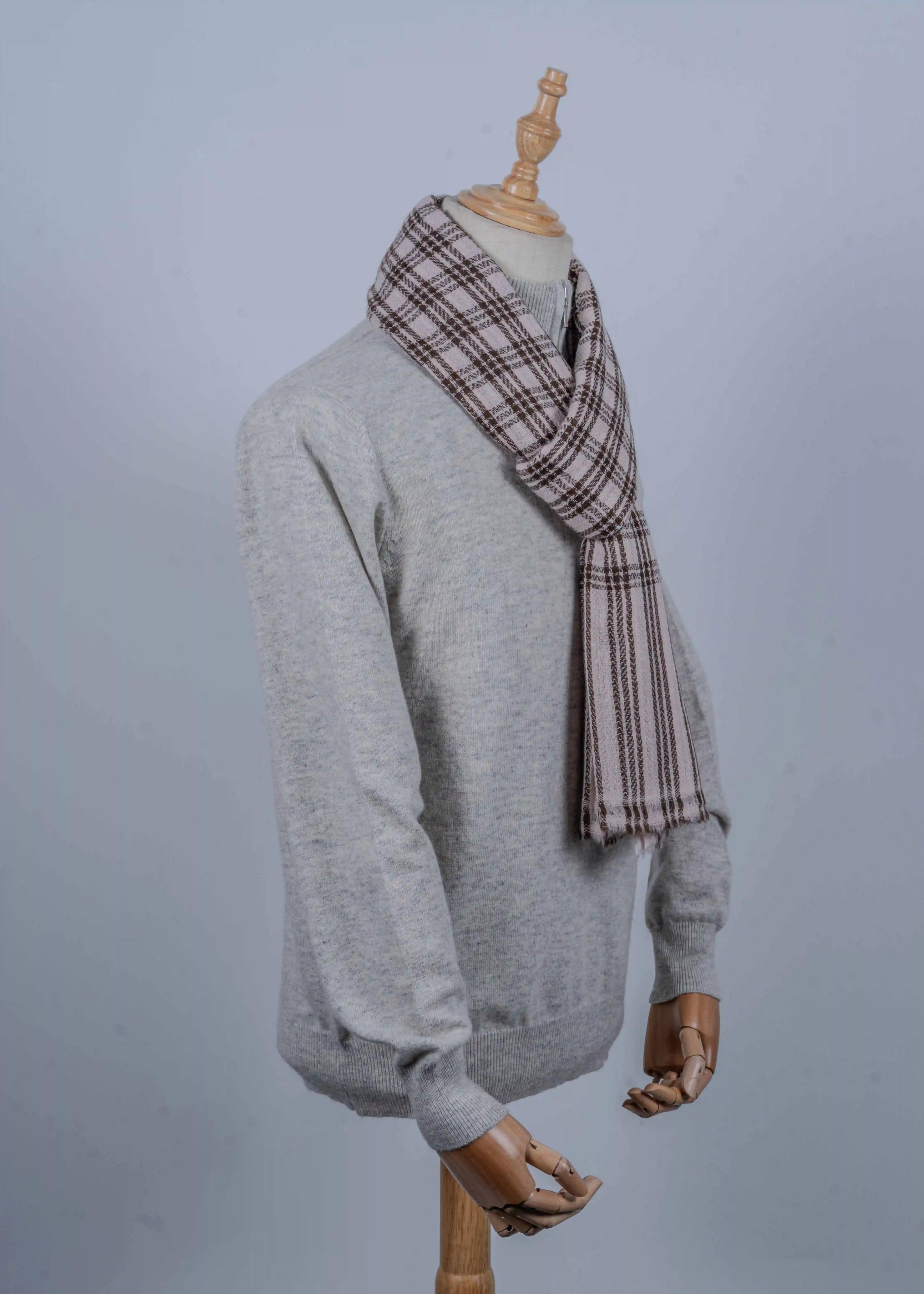 Cashmere Check Muffler Scarf