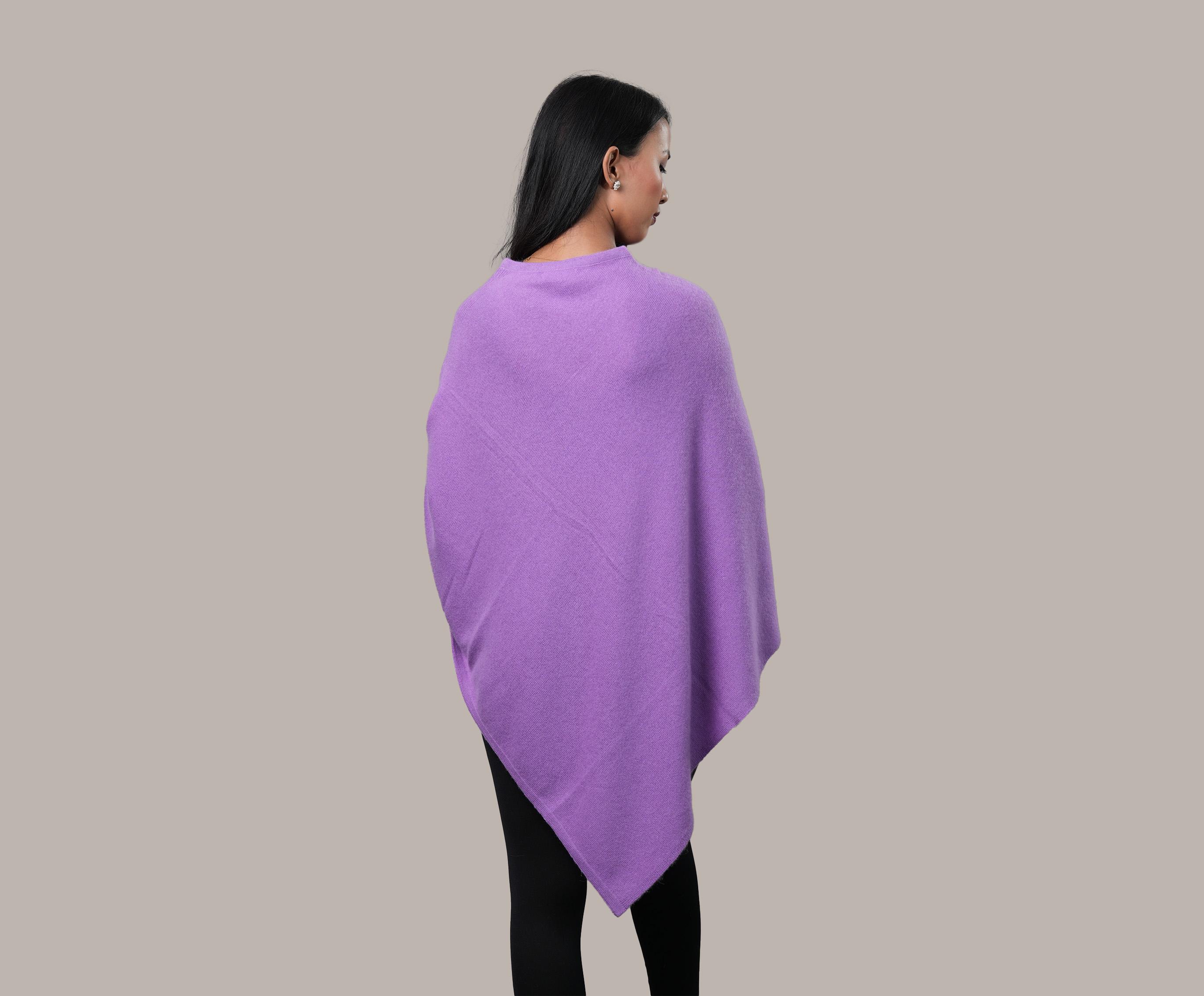 Handwoven Cashmere Plain Poncho