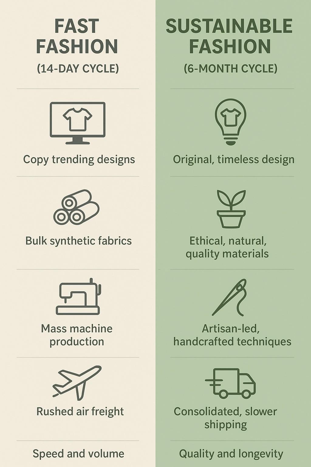 Fast Fashion vs Sustainable Fashion.
